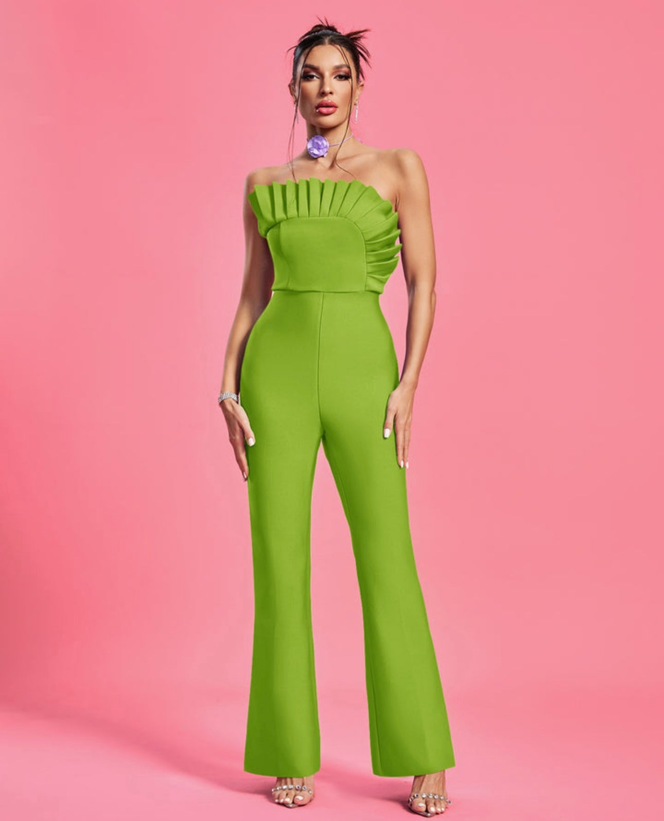 Neon bandage jumpsuit