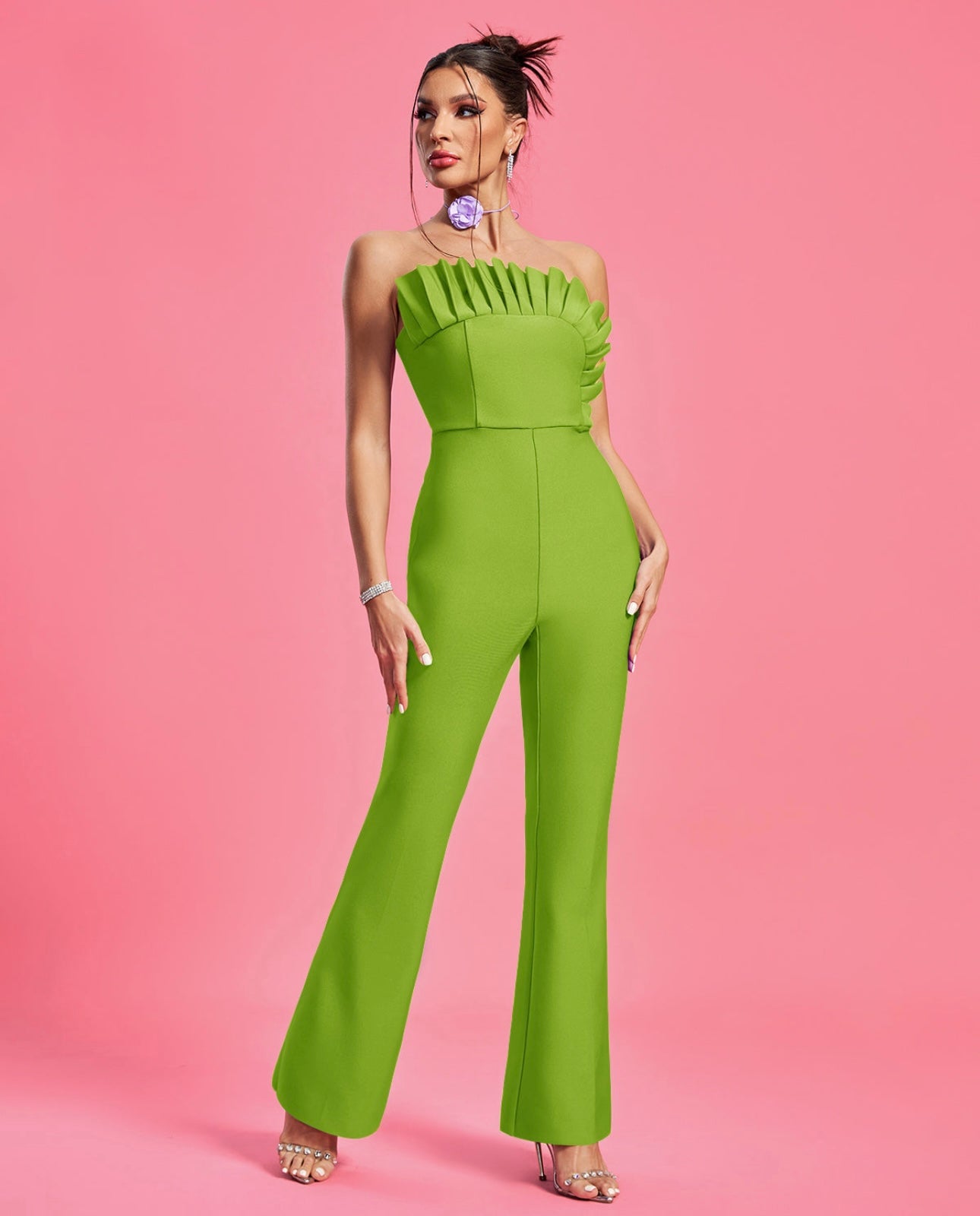 Neon bandage jumpsuit